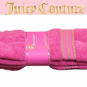 Juicy Couture Homr Gold Embrodiered Stripe Hand Towel Set